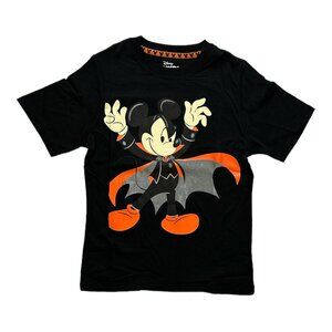 Disney Mickey Mouse Short Sleeve Halloween Glow in the Dark T Shirt Vampire New